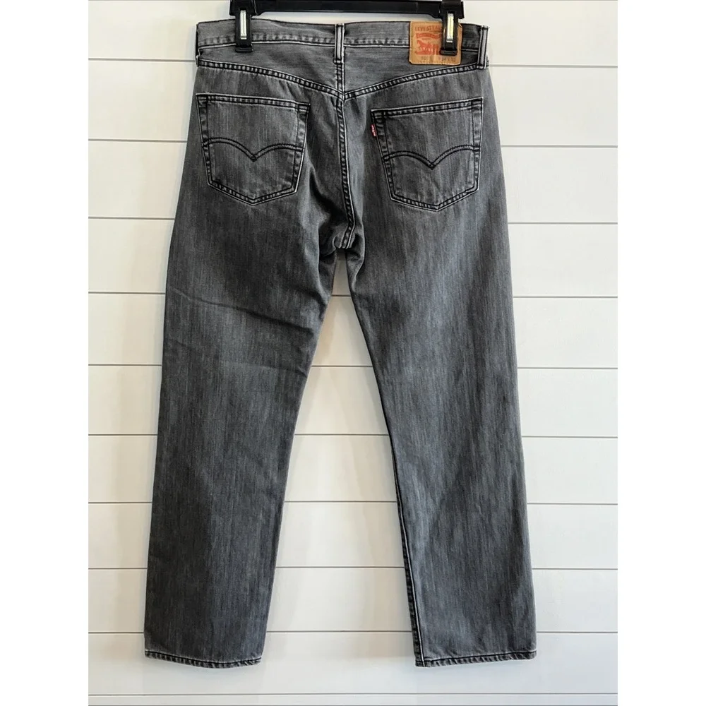 Levis 501 straight leg jeans Men 34X32 (35x31 ) Button Fly Gray Denim